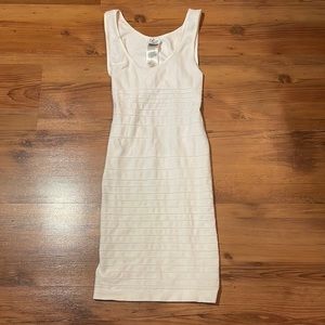 Bebe White Bandage Dress Small Fitted